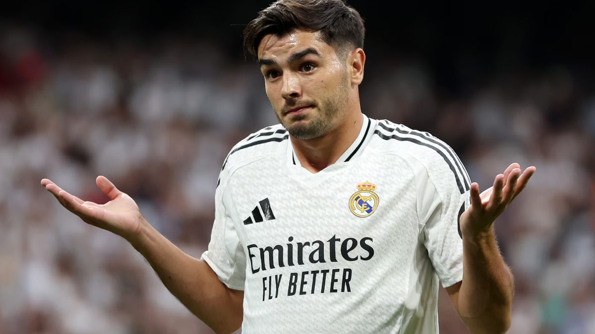 Brahim celebra un gol anotado con el Real Madrid