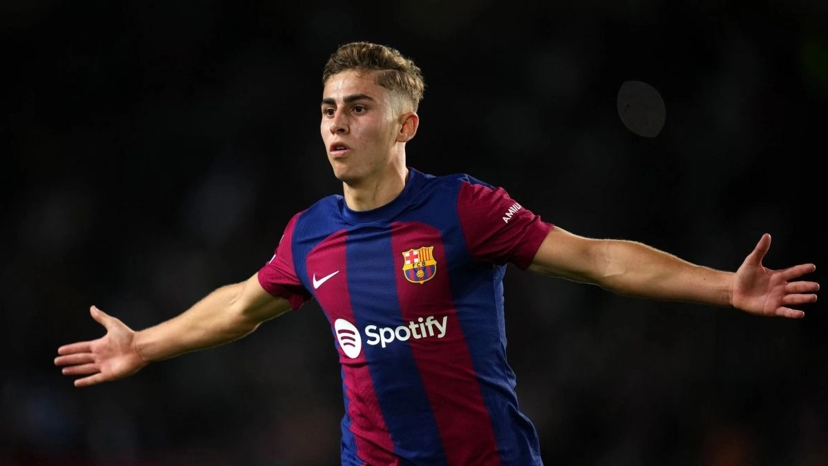<p>Fermín López, player of Barcelona</p>