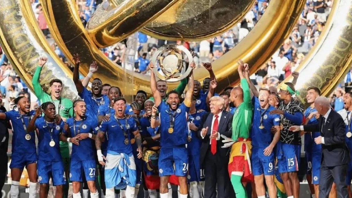 Los jugadores del Chelsea celebran el Mundial de Clubes