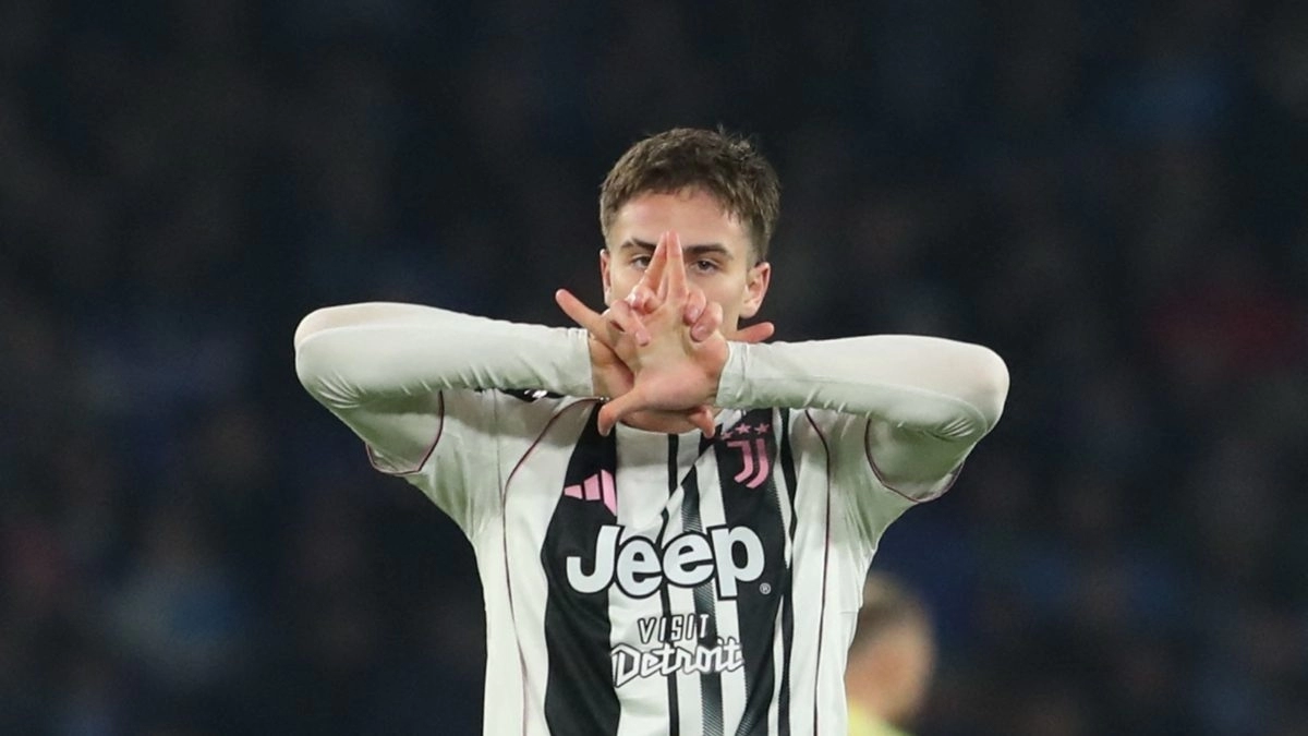 Kenan Yildiz celebra un gol anotado con la Juventus