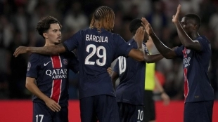 Los jugadores del PSG celebran un gol