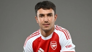 Martín Zubimendi durante su presentación con el Arsenal