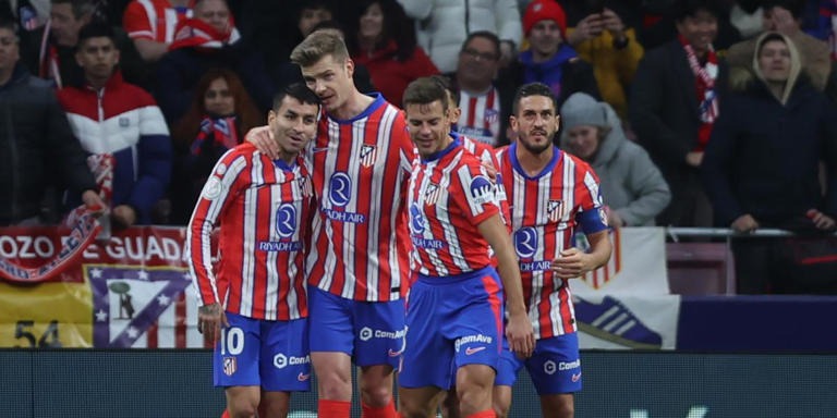 Sorloth celebrando un gol con el Atlético de Madrid