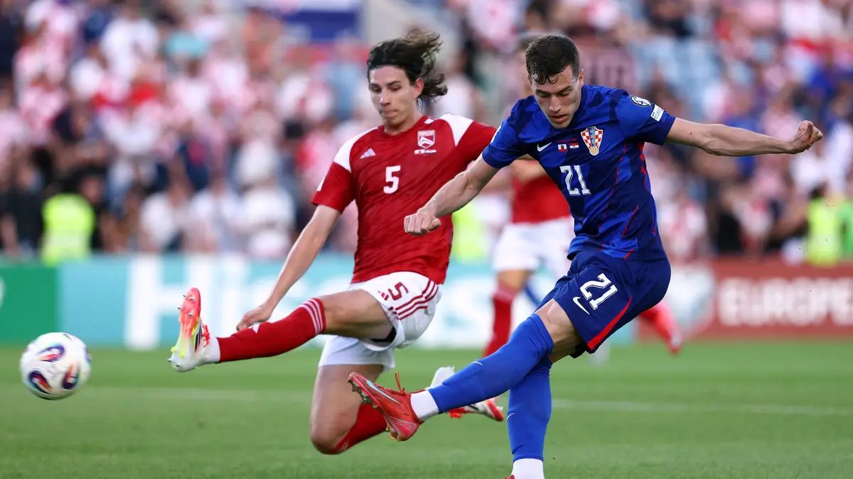 Luka Sucic during a match with the Croatian national team