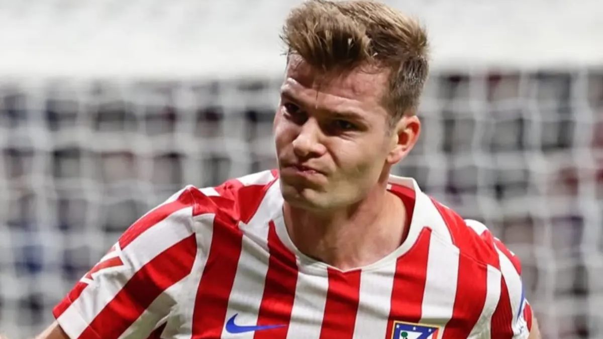 Alexander Sorloth celebra un gol con el Atlético de Madrid