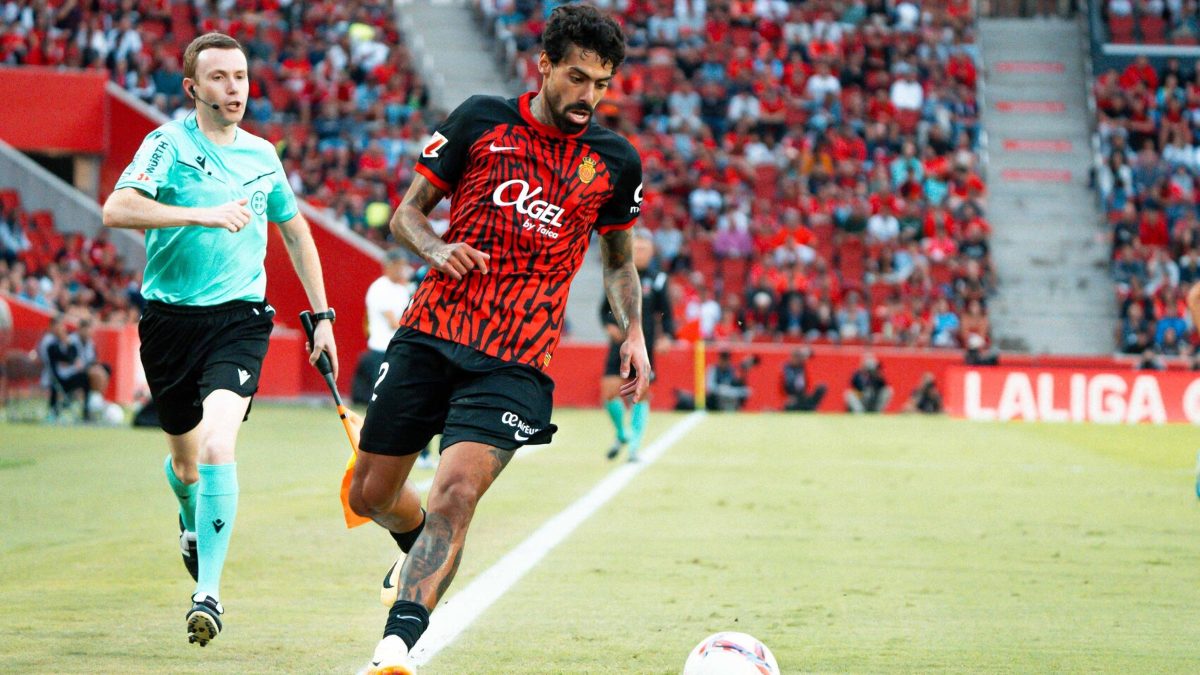 Samú Costa during a match with Mallorca