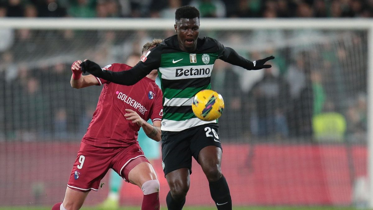 Ousmane Diomande during a match with Sporting de Portugal