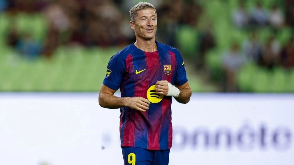 Lewandowski in the preseason with FC Barcelona
