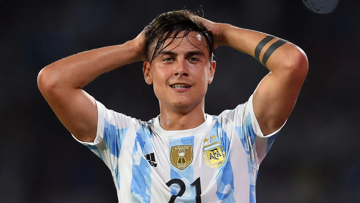 <p>Paulo Dybala during a match with Argentina</p>