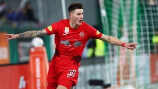 Benjamin Sesko, forward for RB Leipzig, who is of interest to several European clubs
