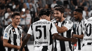 <p>The players of Juventus celebrate a goal in Turin</p>