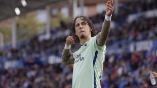 Fábio Silva celebra un gol anotado durante su etapa en Las Palmas
