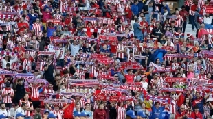 Los aficionados del Atlético de Madrid